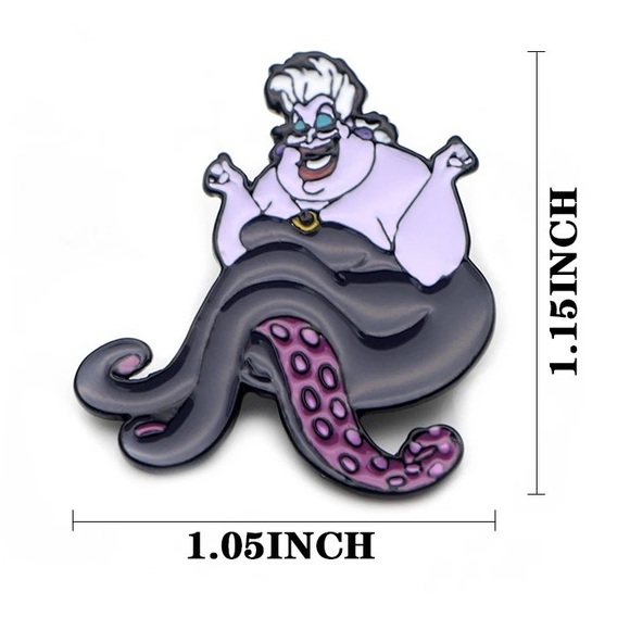 Set of 2 Little Mermaid Enamel Pins Ariel Ursula Disney Characters Brooches Gift - Picture 8 of 13